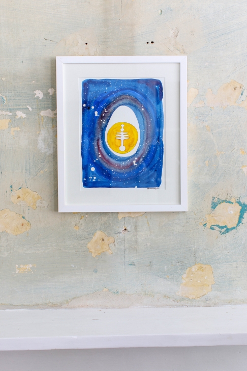 Night Egg 1 by Emma Fick | Watercolor and ink Night Egg 1